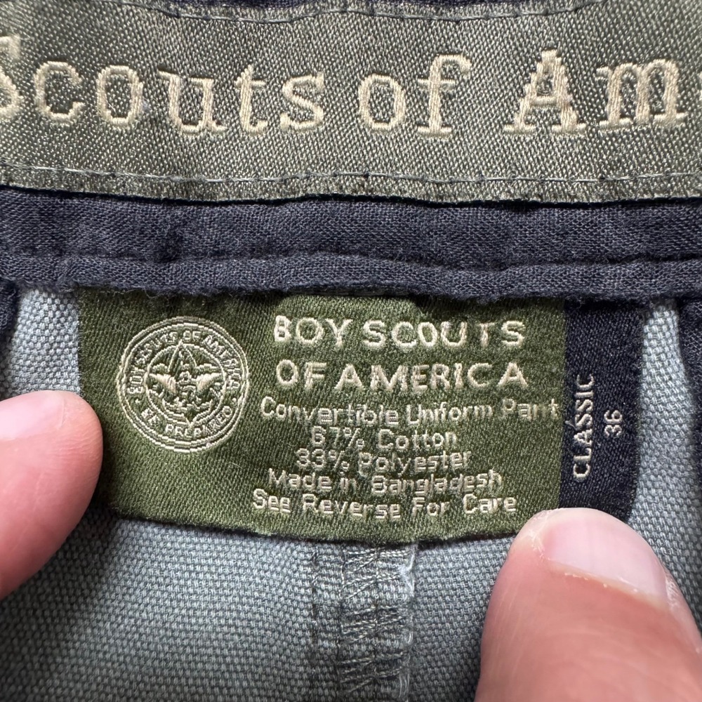 Boy Scouts of America Cargo Shorts Mens 36 Green Classic Canvas Uniform Short - Picture 2 of 6
